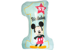 Large Shape Mickey 1st Birthday Foil Balloon H45 Packaged 48 cm x 71 cm