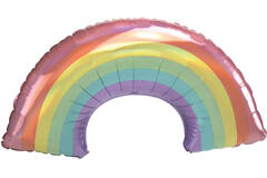 Large Shape Iridescent Pastel Rainbow Foil Balloon H50 Packaged