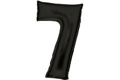 Large Number Silk Lustre 7 Black Foil Balloon N34 Packaged 88 cm x 53 cm
