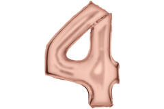 Large Number Silk Lustre 4 Rose Gold Foil Balloon N34 Packaged 93 cm x 65 cm