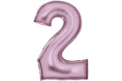 Large Number Silk Lustre 2 Pastel Pink Foil Balloon N34 Packaged 34IN 86 cm x 55 cm