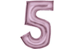 Large Number Silk Lustre 5 Pastel Pink Foil Balloon N34 Packaged 34IN 89 cm x 55 cm