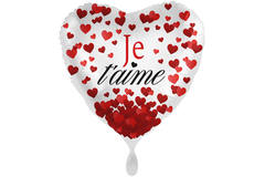Standard Je t'aime Foil Balloon Heart C40 packaged 43cm