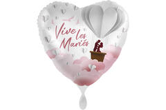 Standard Vive le maries Foil Balloon Heart C40 packaged 43cm