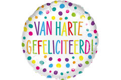 Standard - Van Harte Gefliciteerd - DUT  Foil Balloon RP40 Packaged 45 cm