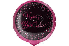 Standard Holographic Starlight Birthday Pink Happy Birthday Foil Balloon C55 Packaged 45cm