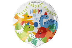 Standard Dino Jungle Foil Balloon C40 Packaged 43 cm