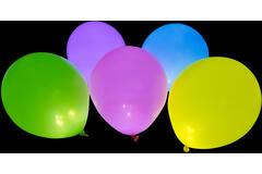 5 Latex Balloons LED assorted 27.5 cm / 11"