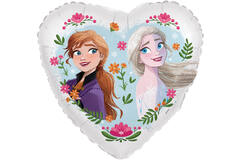Foil Balloon - Heart Shape - Frozen Anna & Elsa - 45 cm