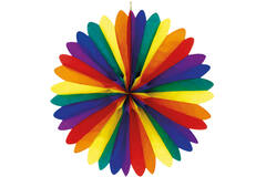 Fan Decoration Rainbow Paper 50 cm