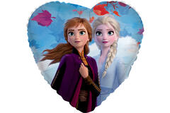 Foil Balloon - Heart Shape - Anna & Elsa Frozen - 45 cm