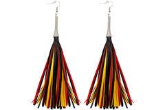 2 fringe earrings in German flag colors