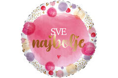 Foil Balloon - "SVE najbolje" - Croatian - Pink - 45 cm
