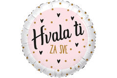 Foil Balloon - "Hvala ti ZA SVE" - Croatian - 45 cm