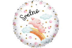 Foil Balloon - Porc "Sretno" - Croatian - 45 cm