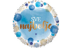 Foil Balloon - "SVE najbolje" - Croatian - Blue - 45 cm