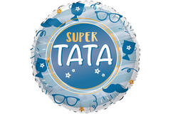 Foil Balloon - "SUPER TATA" - Croatian - Blue - 45 cm