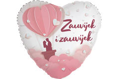 Foil Balloon - Heart Shape - "Zauvijek i zauvijek" - Croatian - 45 cm
