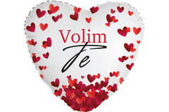 Foil Balloon - Heart Shape - "Volim Te" - Croatian - 45 cm