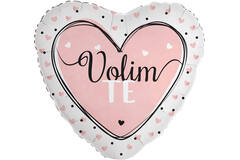 Foil Balloon - Heart Shape - "Volim TE" - Pink - Croatian - 45 cm