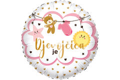 Foil Balloon - "Djevojčica je" - Croatian - 45 cm