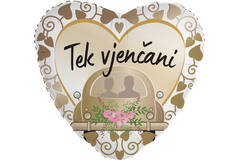 Foil Balloon - Heart Shape - "Tek vjenčani" - Croatian - 45 cm