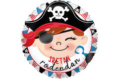 Foil Balloon - Pirate/Pirat "SRETAN rođendan" - Croatian - 45 cm