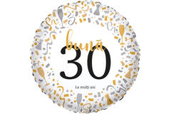Foil Balloon - "bună 30 La mulți ani" - Romanian - 45 cm