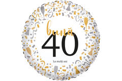 Foil Balloon - "bună 40 La mulți ani" - Romanian - 45 cm