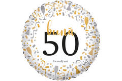 Foil Balloon - "bună 50 La mulți ani" - Romanian - 45 cm