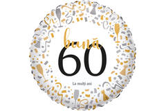 Foil Balloon - "bună 60 La mulți ani" - Romanian - 45 cm