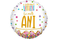 Foil Balloon - Birthday Candles "La mulți ANI" - Romanian - 45 cm