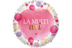 Foil Balloon - "LA MULȚI ani" - Pink - Romanian - 45 cm