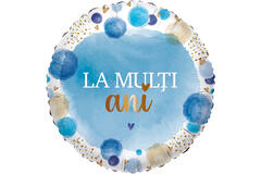 Foil Balloon - "LA MULȚI ani" - Blue - Romanian - 45 cm