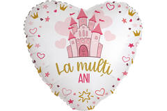Foil Balloon - Heart Shape - Princess/Printesa "La Multi ANI" - Romanian - 45 cm