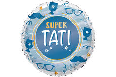 Foil Balloon - "SUPER TATI" - Romanian - Blue - 45 cm