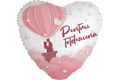 Foil Balloon - Heart Shape - "Pentru Totdeauna" - Romanian - 45 cm