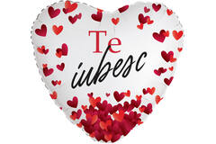 Foil Balloon - Heart Shape - "TE iubesc" - Romanian - 45 cm