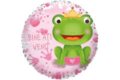 Foil Balloon - Frog "Bine ați VENIT!" - Romanian - 45 cm