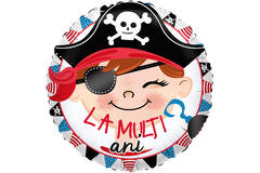 Foil Balloon - Pirate/Pirat "LA MULȚI ani" - Romanian - 45 cm