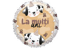 Foil Balloon - Puppy/Câine "La mulți ani" - Romanian - 45 cm