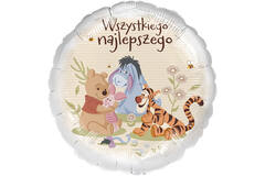 Foil Balloon - Winnie the Pooh "Wszystkiego Najlepszego" - Polish - 45 cm