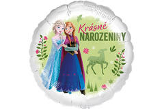 Foil Balloon - Anna & Elsa "Krásné NAROZENINY"- Czech - 45 cm