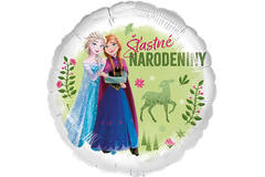 Foil Balloon - Anna & Elsa "Stastne narodeniny" - Slovenian - 45 cm