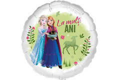 Foil Balloon - Anna & Elsa "La mulți ANI" - Romanian - 45 cm