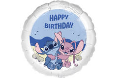 Foil Balloon - Stitch & Angel "HAPPY BIRTHDAY" - 45 cm