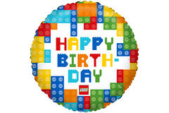 Standard - LEGO Bricks HBD - Folienballon C60 verpackt 45 cm