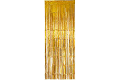 Door Curtain Gold Metallic Plastic