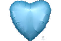 Foil Balloon - Heart Shape - Blue Metallic Pastel - 45 cm