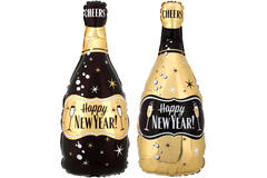 18in/45cm Shape HNY Gold & Black Bub